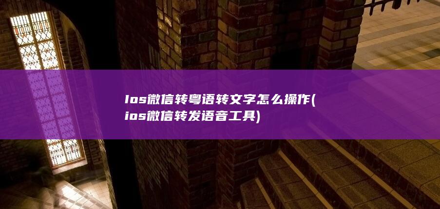 Ios微信转粤语转文字怎么操作